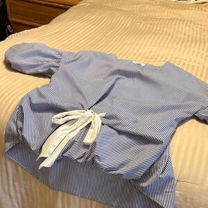 Blue and White Striped Kids Shirt